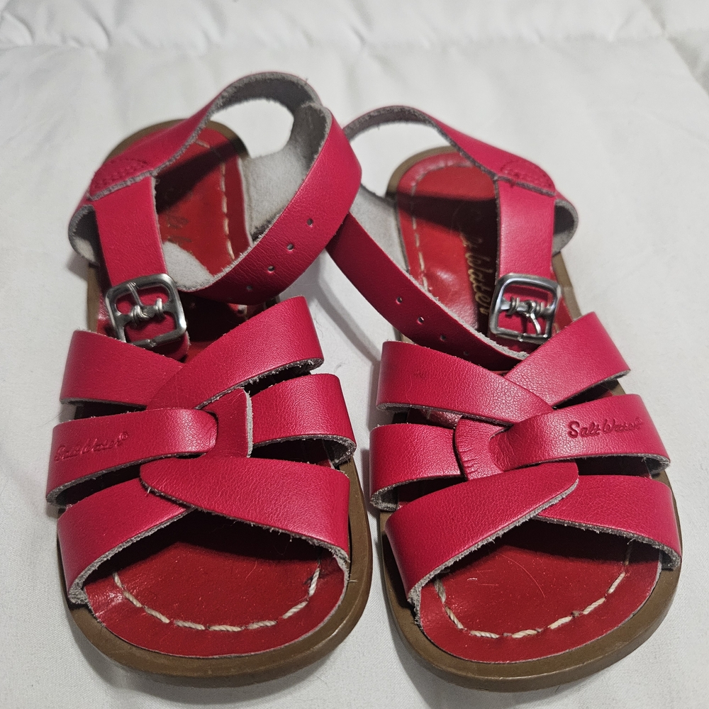 Salt Water Sandals Red Leather Open-Toe Sandals